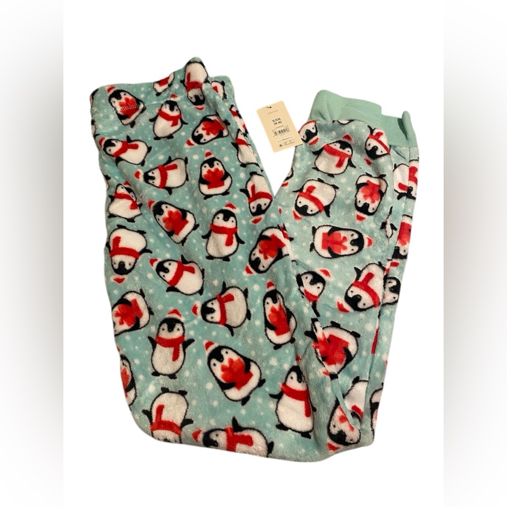 Penguin Plush Pajama Joggers - Small